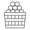 basket full of apples thin line icon, fruit harvest concept, full box of apples vector sign on white background, outline