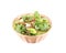 Basket full of fresh lettuce salad.