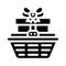 basket gift glyph icon vector illustration