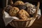 basket of gluten-free and vegan muffins, cupcakes, and cookies