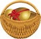 Basket with gold eggs
