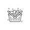 Basket goods products icon. Simple line, outline vector of grocery icons for ui and ux, website or mobile application