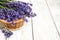 Basket with lavanda flowers