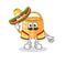 Basket Mexican culture and flag. cartoon mascot vector