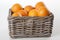 Basket of oranges with clipping mask