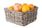 Basket of oranges and grapefrui with clipping mask