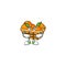 Basket oranges mascot cartoon character style with Smirking face