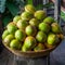 Basket overflowing with lush tropical coconuts, a bounty displayed