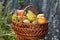 Basket with plenty of pears