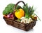 Basket of seasonal fresh vegetables