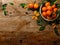 Basket with tasty tangerines