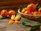 Basket with tasty tangerines