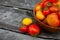 Basket with tomatoes