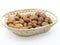 Basket with walnuts, hazelnuts, Almonds
