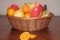 Basket Whole Fruit Wood Healthy Food