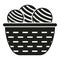 Basket wool ball icon simple vector. Knit yarn