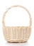 Basket woven from natural vine isolated on a white background