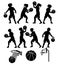 Basketbal Softball Silhouettes Kids Boys and Girls