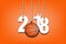 Basketball and 2018 hanging on strings