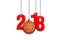 Basketball and 2018 hanging on strings