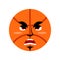 Basketball angry Emoji. Ball grumpy emotion isolated