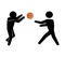 Basketball athletes playing silhouettes