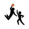 Basketball athletes playing silhouettes