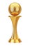 Basketball Award Concept. Golden Award Trophy Basketball Ball. 3