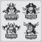 Basketball badges, labels and design elements. Sport club emblems with pirate,cowboy and viking.