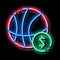 Basketball Ball Betting And Gambling neon glow icon illustration