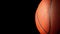 Basketball ball on black screen with alpha channel. Basketball 3D animation of spinning ball 3D rendering 4K