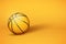 Basketball ball on bright yellow background