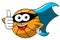 Basketball ball cartoon funny character masked superhero isolated