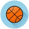 Basketball ball circle flat icon