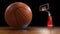 Basketball ball closeup.