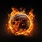 Basketball ball on fire, epic 3d render illustration