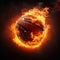 Basketball ball on fire, epic 3d render illustration