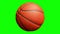 Basketball ball on green screen with alpha channel. Basketball 3D animation of spinning ball 3D rendering 4K