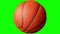 Basketball ball on green screen with alpha channel. Basketball 3D animation of spinning ball 3D rendering 4K