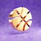 Basketball ball icon. Gold glossy Basketball ball symbol isolated on violet velvet background.