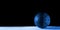 Basketball ball isolated on black background. Blue neon Banner Art concept