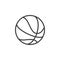 Basketball ball line icon, outline vector sign, linear style pictogram isolated on white.