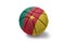 Basketball ball with the national flag of cameroon on the white background