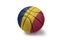 Basketball ball with the national flag of chad on the white background