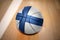 Basketball ball with the national flag of finland