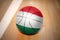 Basketball ball with the national flag of hungary
