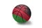 Basketball ball with the national flag of malawi on the white background