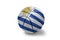 Basketball ball with the national flag of uruguay on the white background