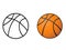 Basketball, ball outline vector