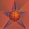 Basketball Ball on Rays Background